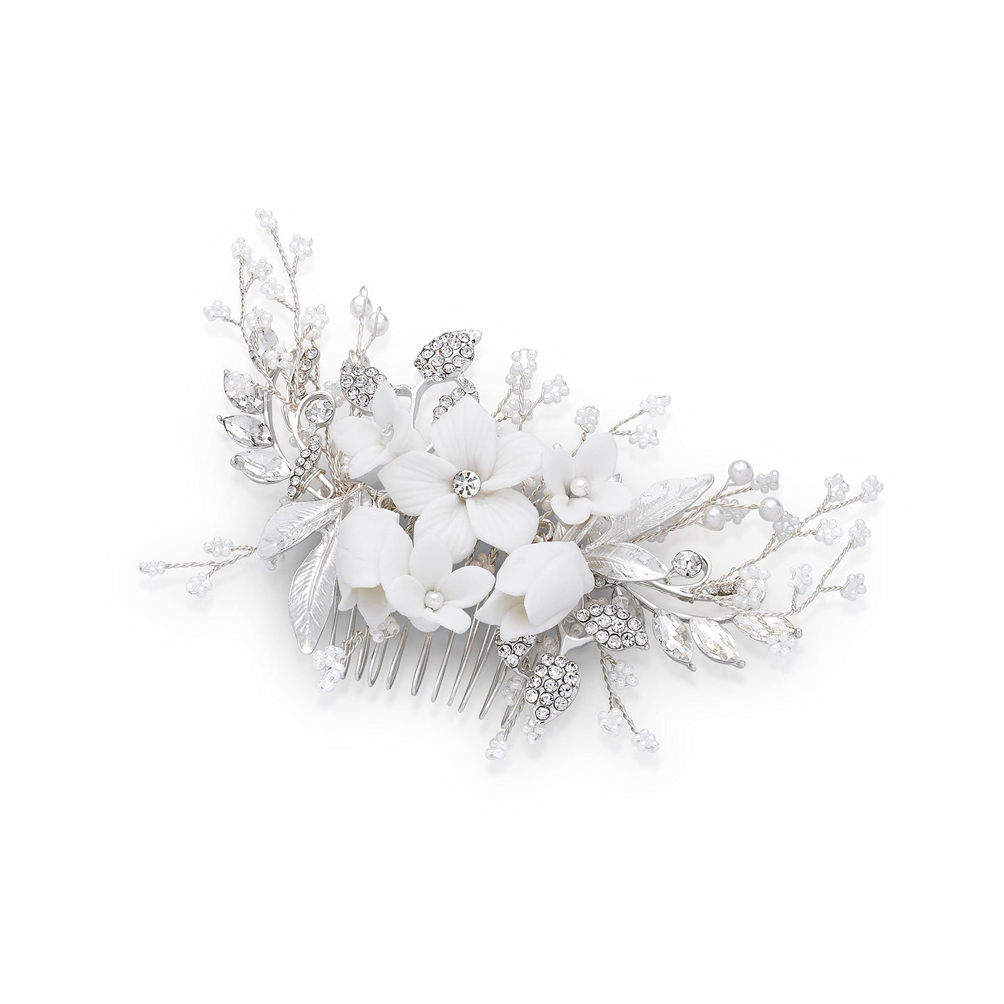 Zelegancy - Wedding Hair Accessories for Brides, Women, Bridesmaids, Flower Girl | Bride Hair Jewelry | Bridal Hair Accessories For Wedding Headpieces | Bridal Hair Comb Flower | Hair Clip Pieces