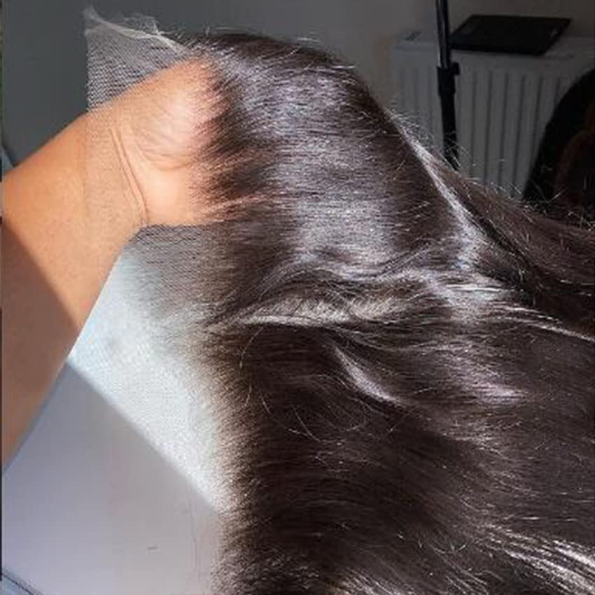 13x4 Lace Frontal 18 Inch Brazilian Straight Virgin Human Hair Frontal Ear to Ear HD Transparent Lace Frontal Closure Pre Plucked With Baby Hair For Black Women Natural Color 18 inch